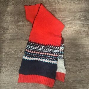 Gap Red and Blue Fair Isle Oversized Chunky Snowflake‎ Acrylic Mohair Scarf